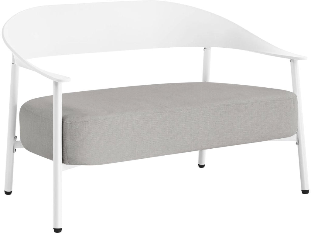 Set di mobili da giardino in metallo e plastica "Céora" - 4 posti - Bianco