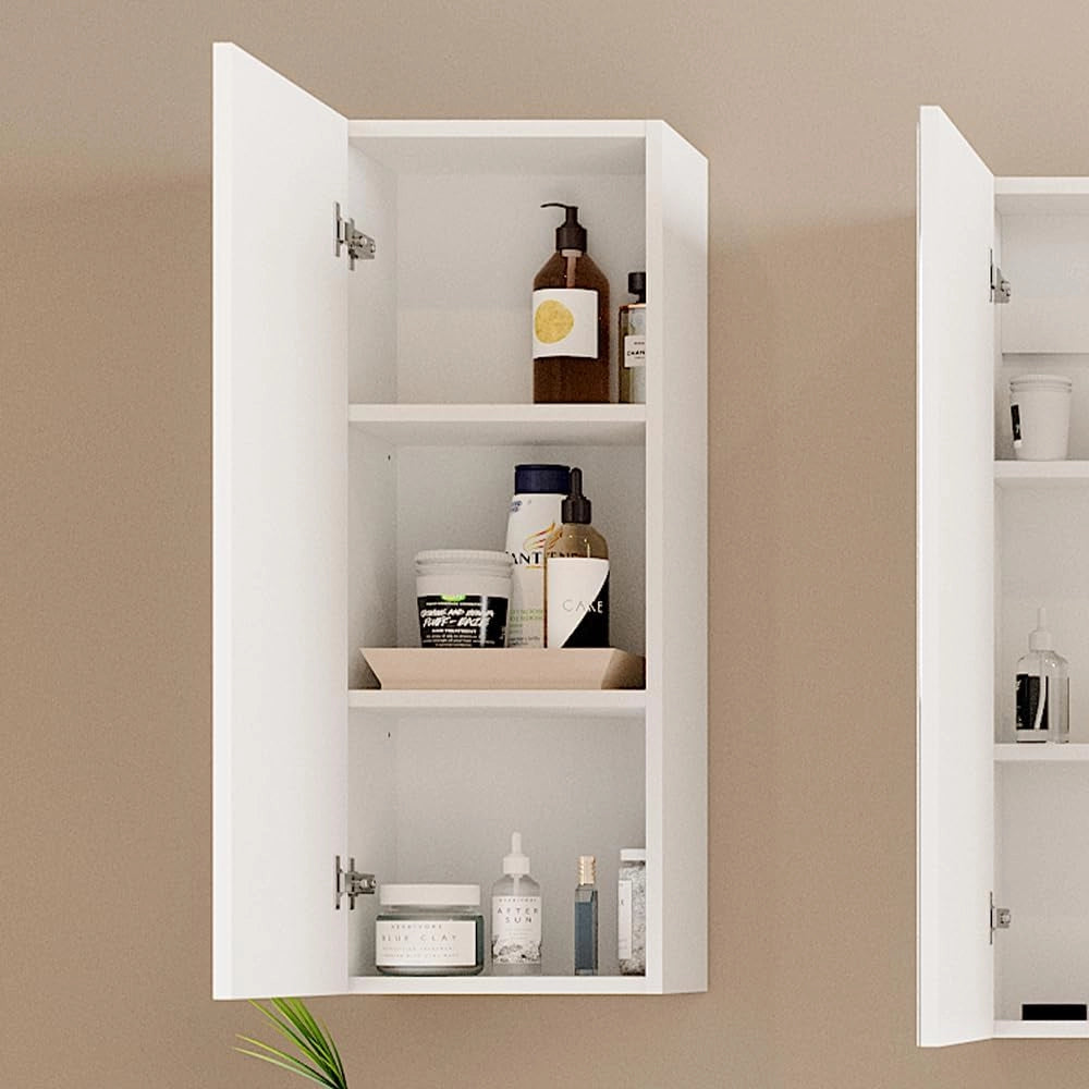 Mobile bagno Gloria, Bianco, 33 x 84 cm con 2 ripiani, con apertura per sifone e compatibile con la serie Gloria