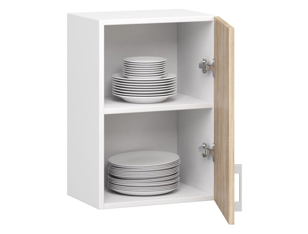 Mobile da cucina pensile sistema AKORD LIMA Bianco 40 cm 1 anta inserto frontale Sonoma Quercia 40x30,5x58 cm