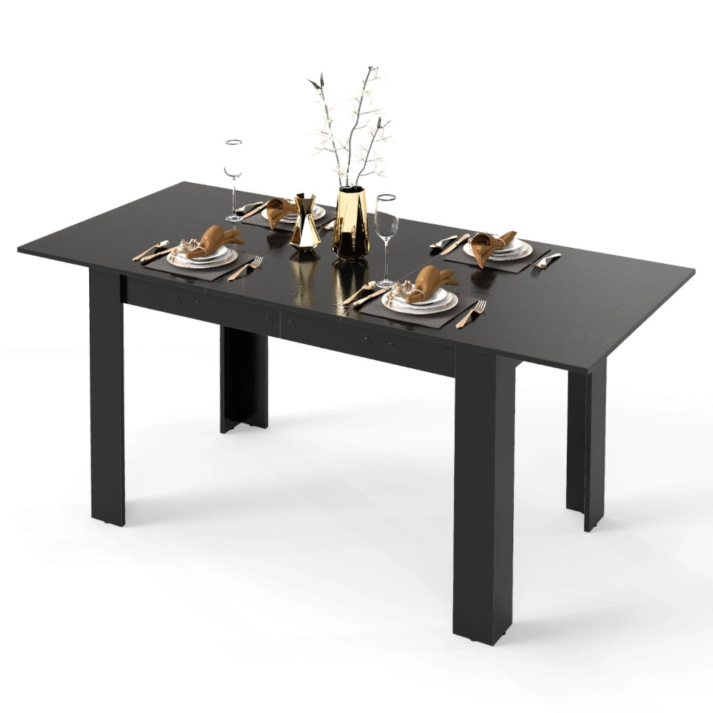 Tavolo da pranzo estensibile per cucina-Tavolo da cucina moderno con piano regolabile Nero