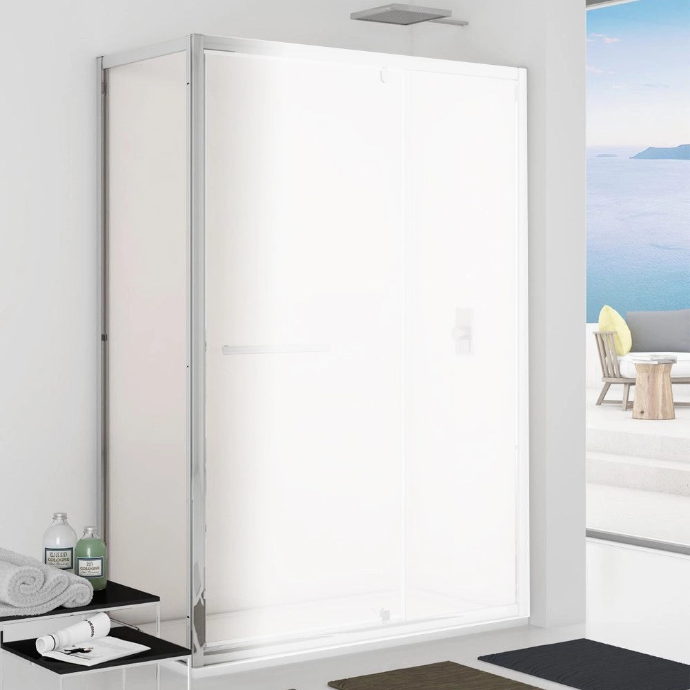Parete fissa 87-89 cm vetro trasparente 6 mm, h. 1,95 da abbinare ad una porta - new plus