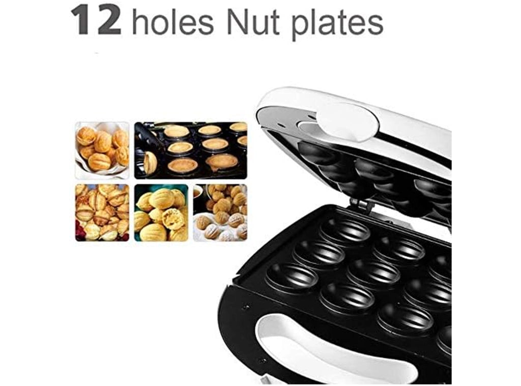 KENBROOK Piastra Elettrica per Noci Dolci e Waffle Macchina 3-in-1 per Sandwich Tostapane e Fornetto Colazione con Piastre Antiaderenti 12 Cavità