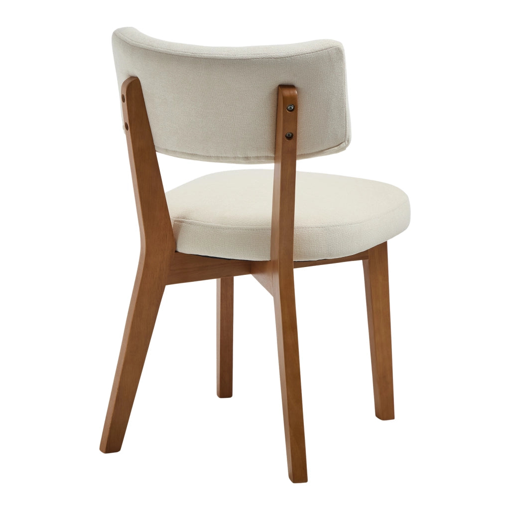 Set di 2 sedie da pranzo - con seduta imbottita e schienale ergonomico - in legno - beige