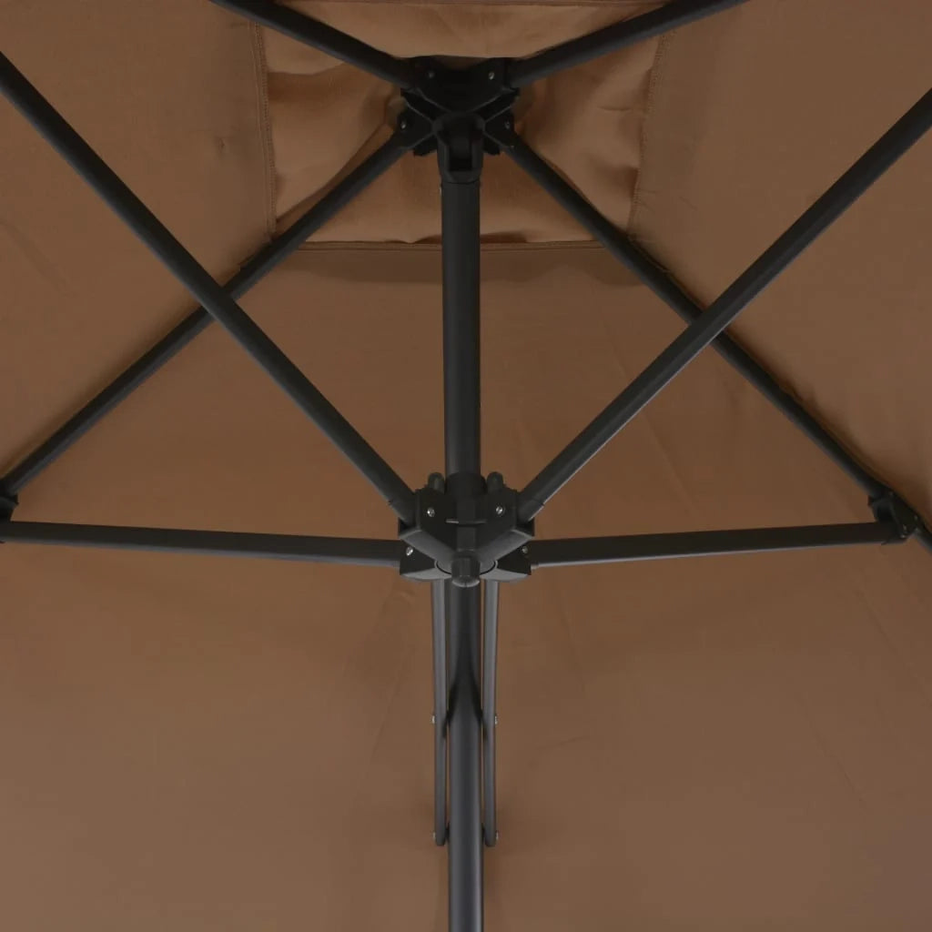 Ombrellone da esterno con palo in acciaio 250 x 250 cm tortora 02_0008273