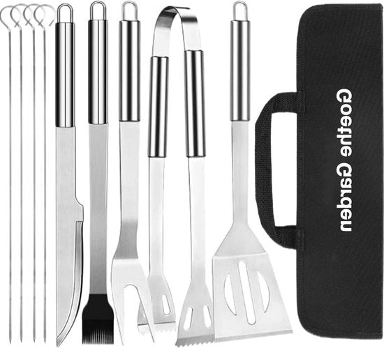 Set di Accessori per Griglia da 9 pezzi per Top Chef - Strumenti da Griglia Professionali e Strumenti di Base per BBQ - Regali per la Cucina Esterna da Giardino per Padre Marito Papà