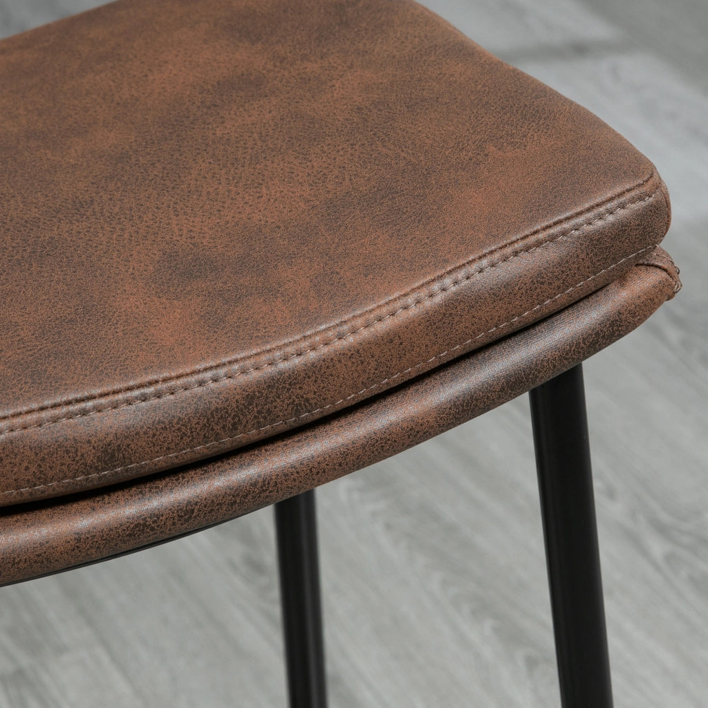 Sgabello da Bar ¨C zephmum ¨C Marrone e Nero 48.5x38.5x68.5 cm