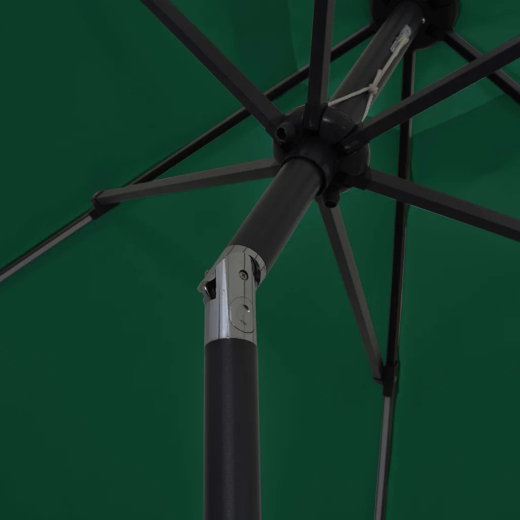 Ombrellone con Luci a LED e Palo Alluminio 300 cm Verde