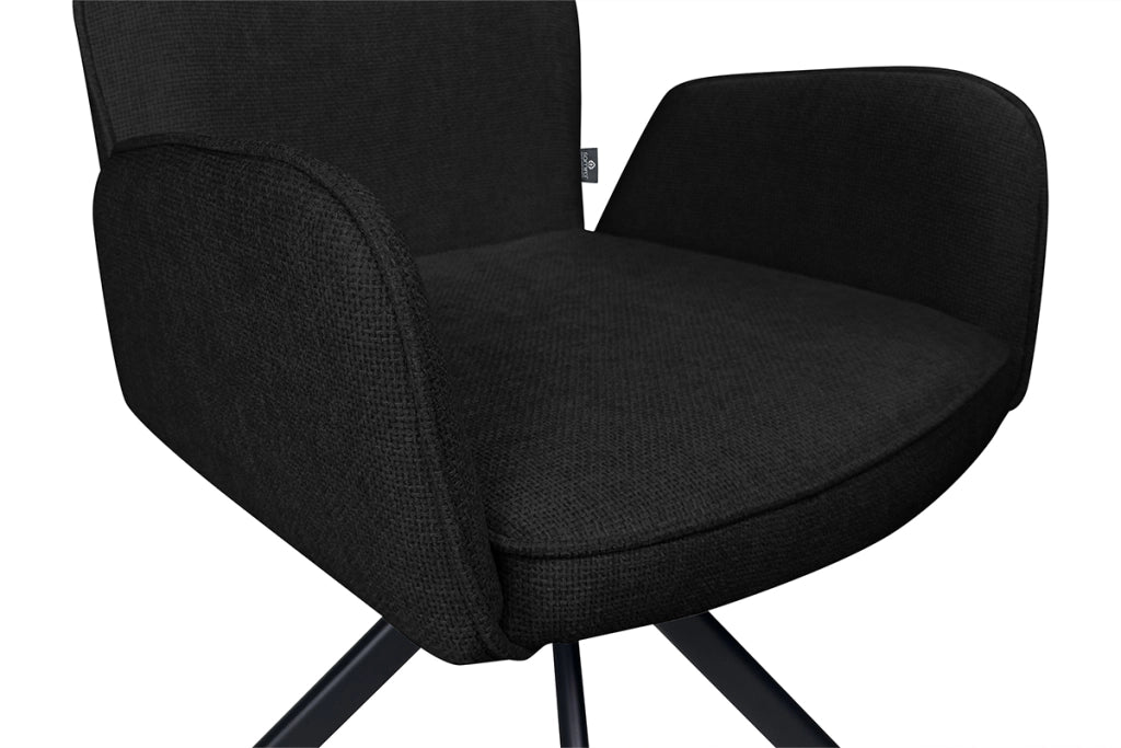Sedia ufficio in tessuto, poltrona girevole nera – Oslo