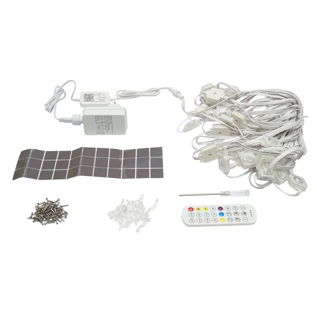 Kit di luci decorative intelligenti RGBIC da 15 m per esterni con telecomando, controllo vocale e app Surplife.