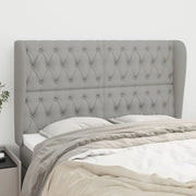 Testiera ad Orecchio-Testata con Orecchie Grigio Chiaro 147x23x118/128 cm in Tessuto 672776