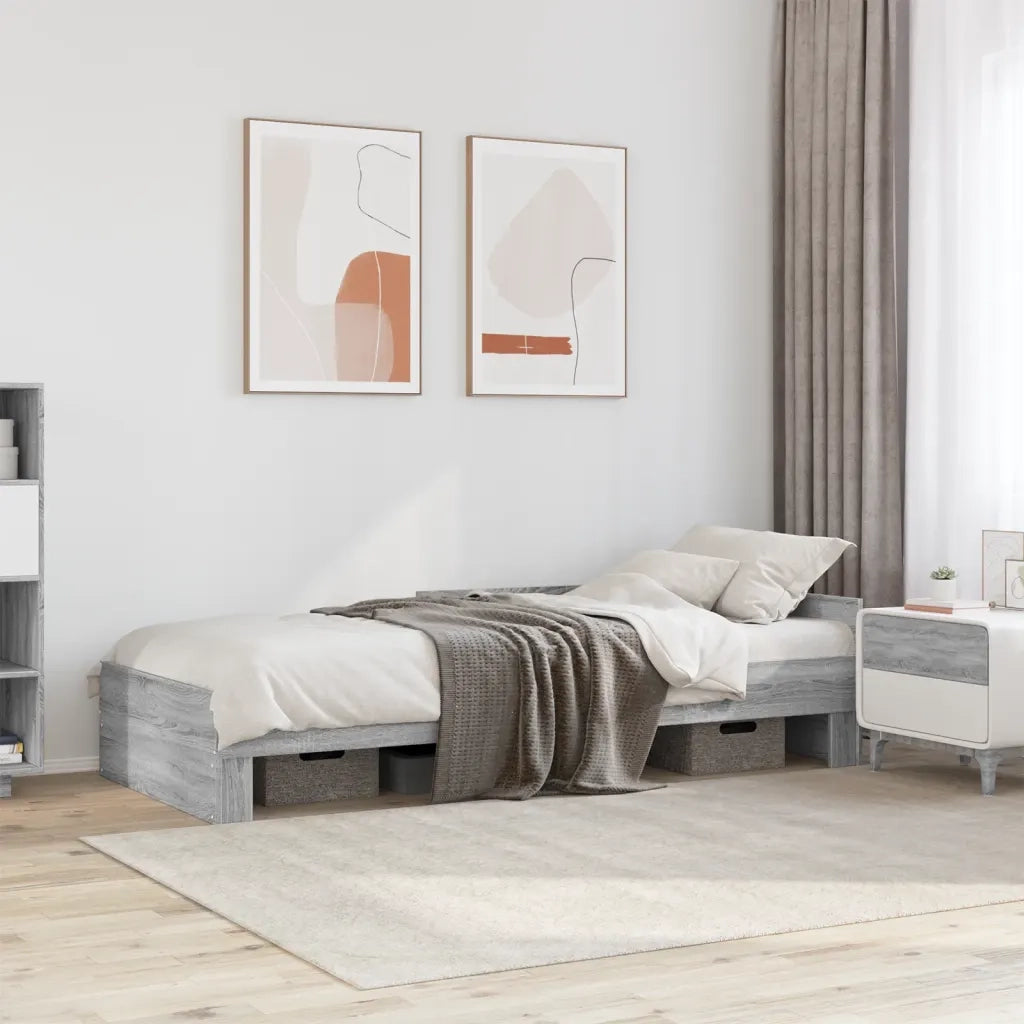 Giroletto-Struttura Letto Grigio Sonoma 90x200 cm in Legno Multistrato 324846