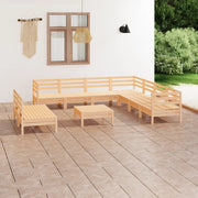 Set Divani da Giardino 10 pz in Legno Massello di Pino cod mxl 36685