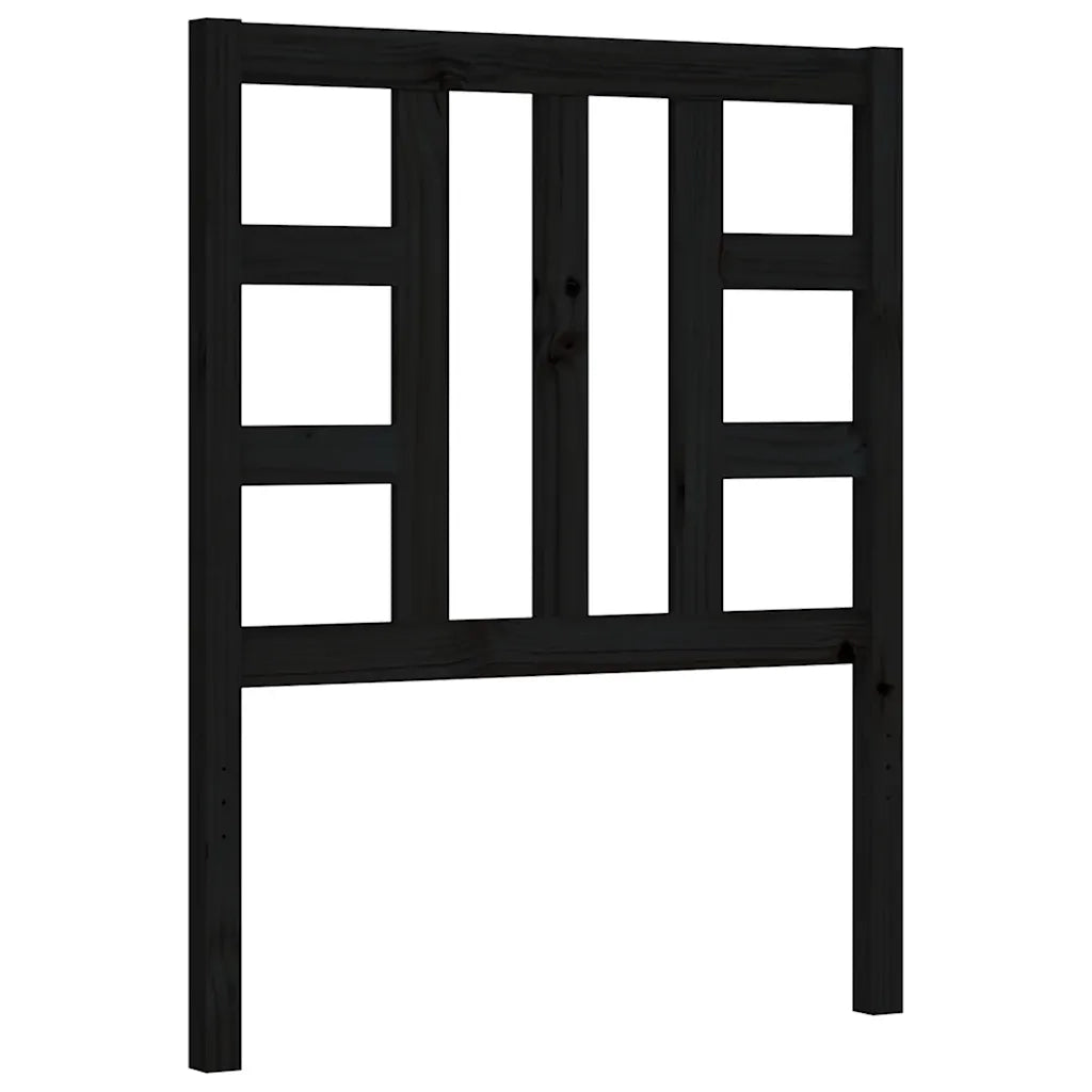 Giroletto con Testiera-Struttura Letto con testiera Nero Small Single in Legno Massello 521643