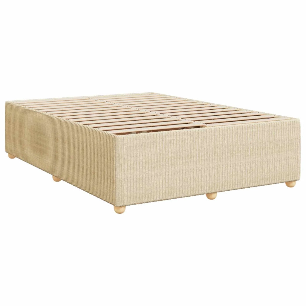 Letto box spring con materasso Crema 160 x 200 cm Tessuto 3451515