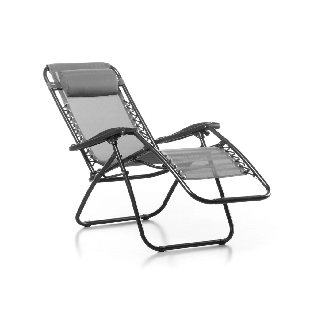 Sedia Sdraio da Giardino Gran Relax 88x65x110 cm in Textilene Grigio