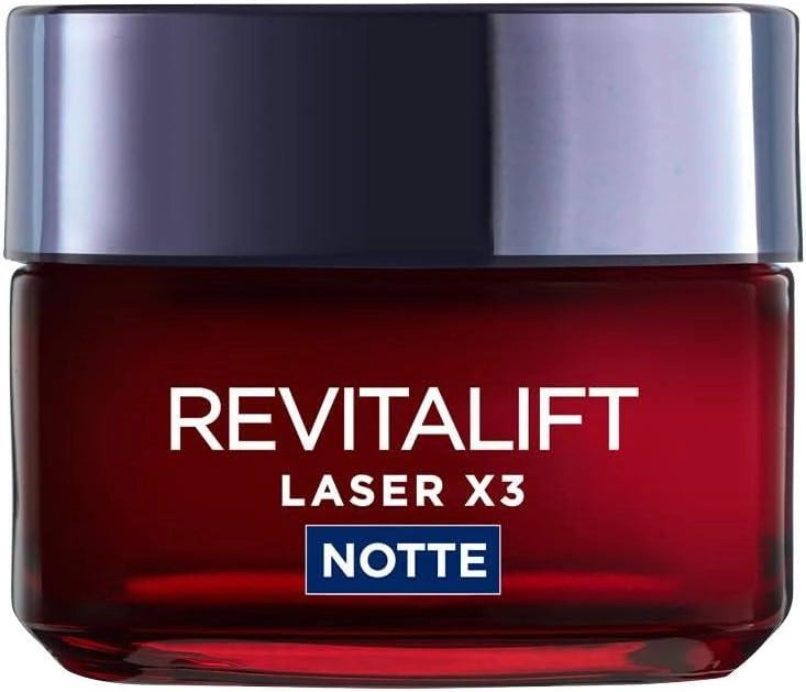 L'ORÉAL PARIS MASCHERA ANTI-ETÀ NOTTE DERMO EXPERTISE SOIN REVITALIFT LASER X3 CREMA-CON ACIDO IALURONICO, 50 ML