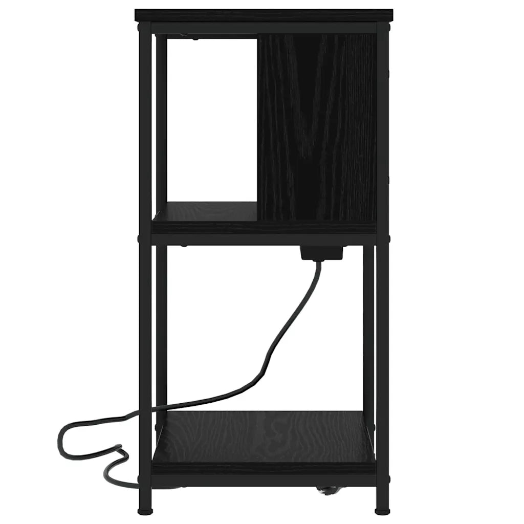 Armadio da Notte Rovere Nero 38 x 31 x 61 cm Legno multistrato 859450
