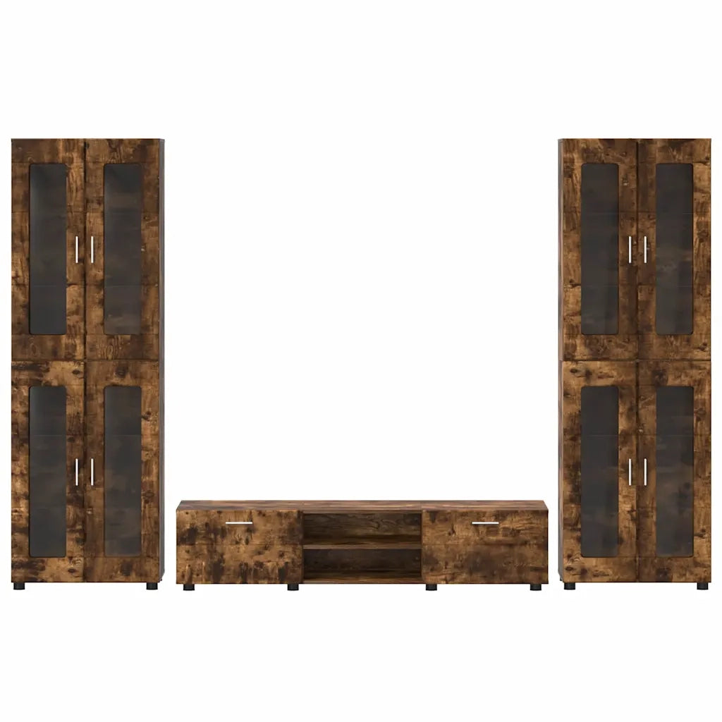 Set mobile TV FLORIN 3 pcs Rovere fumé Legno multistrato 3397989