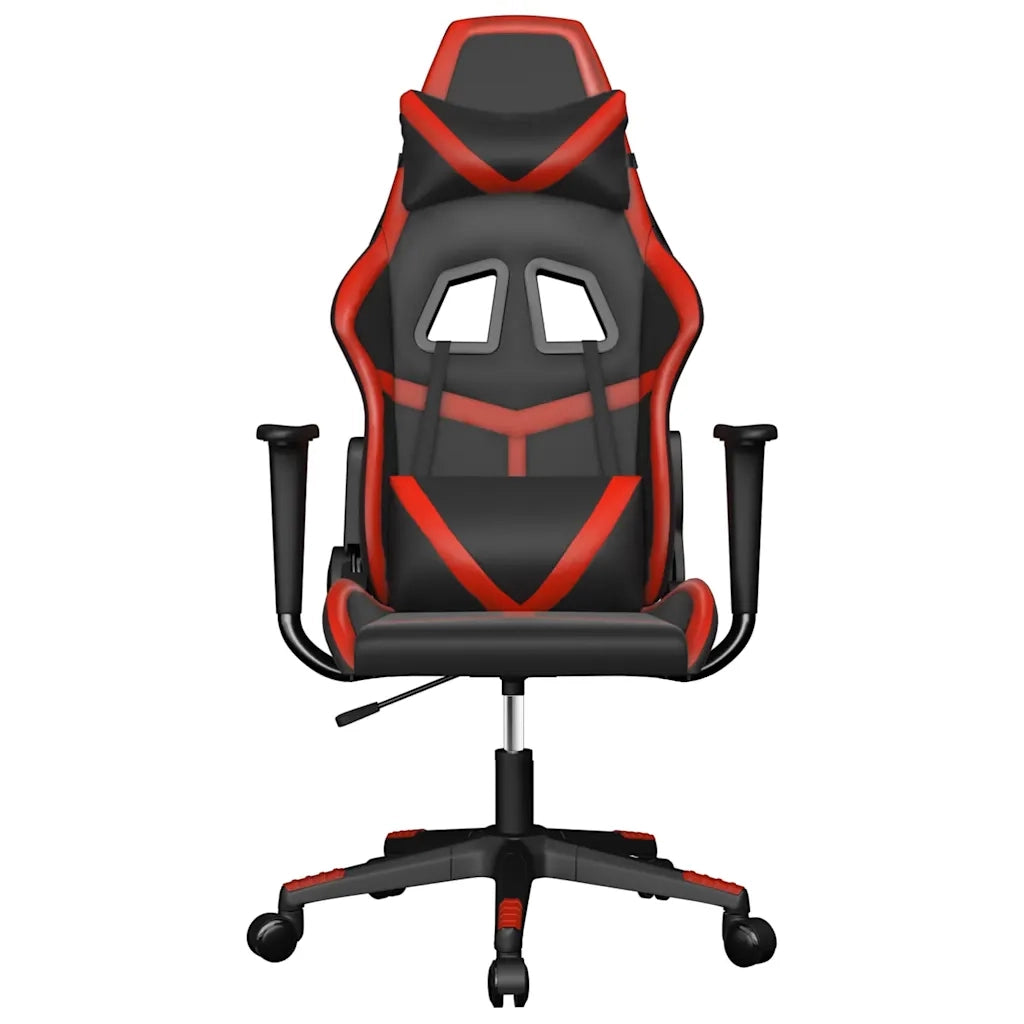 Sedia da Gaming | Sedia da e-sports Massaggiante Rosso e Nero in Similpelle