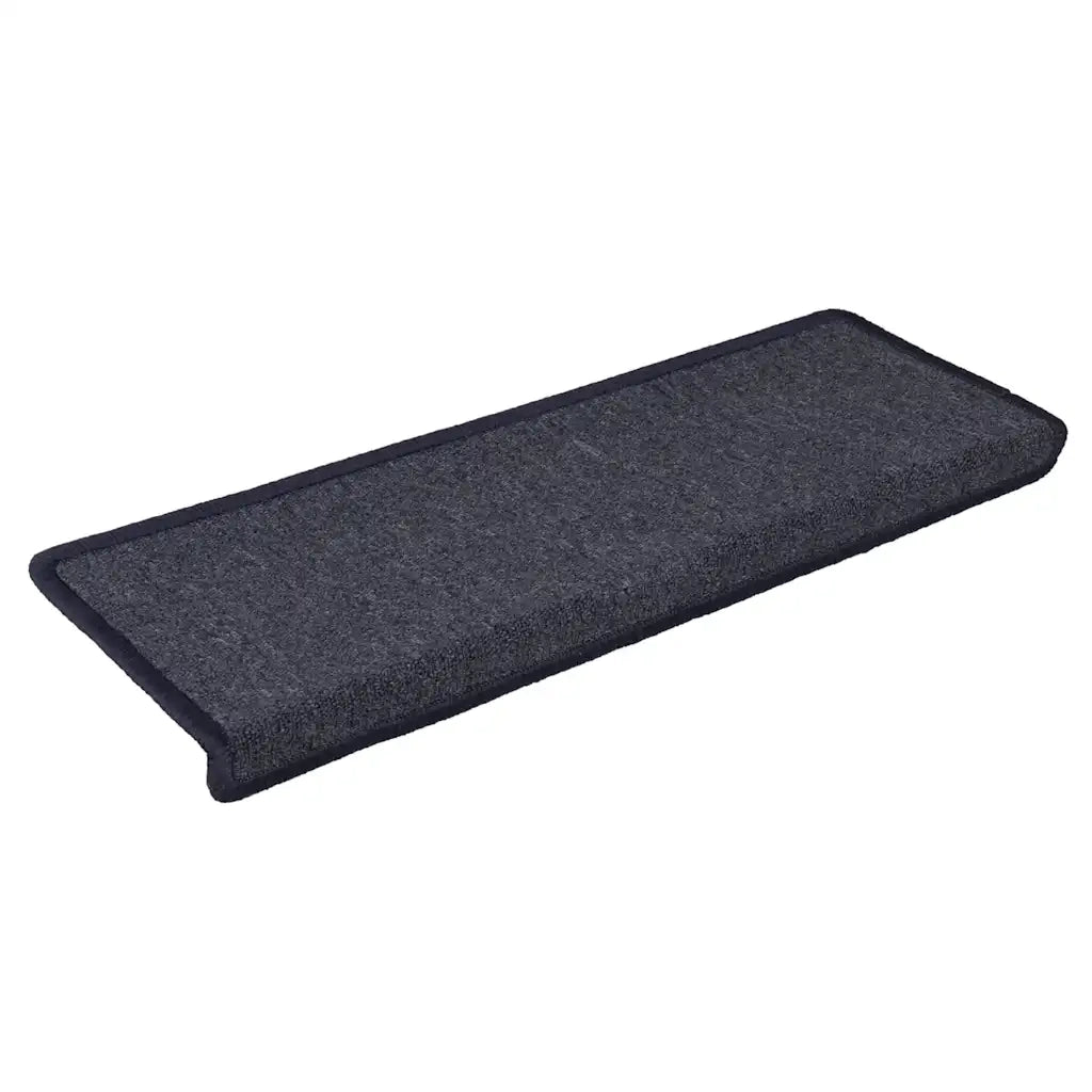 Tappetini per scale 30 pz 65x21x4 cm Grigio scuro e blu con bordo rettangolare