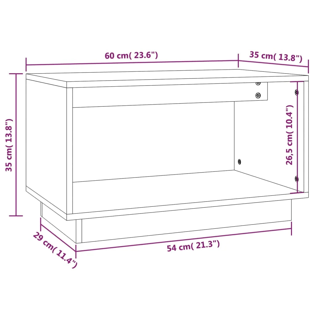 Mobile TV multimediale scaffale TV credenza mobile TV sala da pranzo soggiorno camera da letto 60 x 35 x 35 cm legno massello di pino marrone 02_0026134