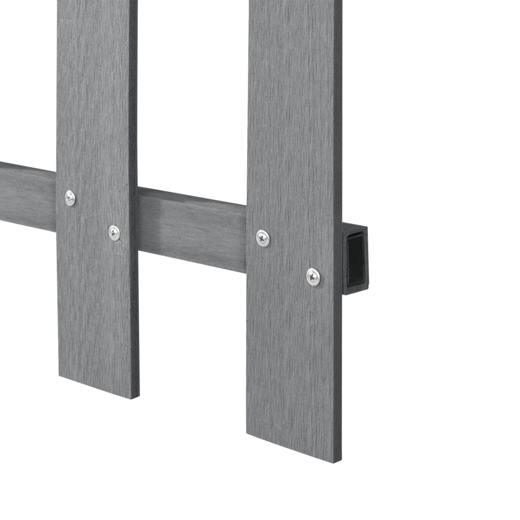Steccato per Giardino Recinzione a 12 Doghe in WPC 200 x 60 cm - Grigio NEU.HOLZ
