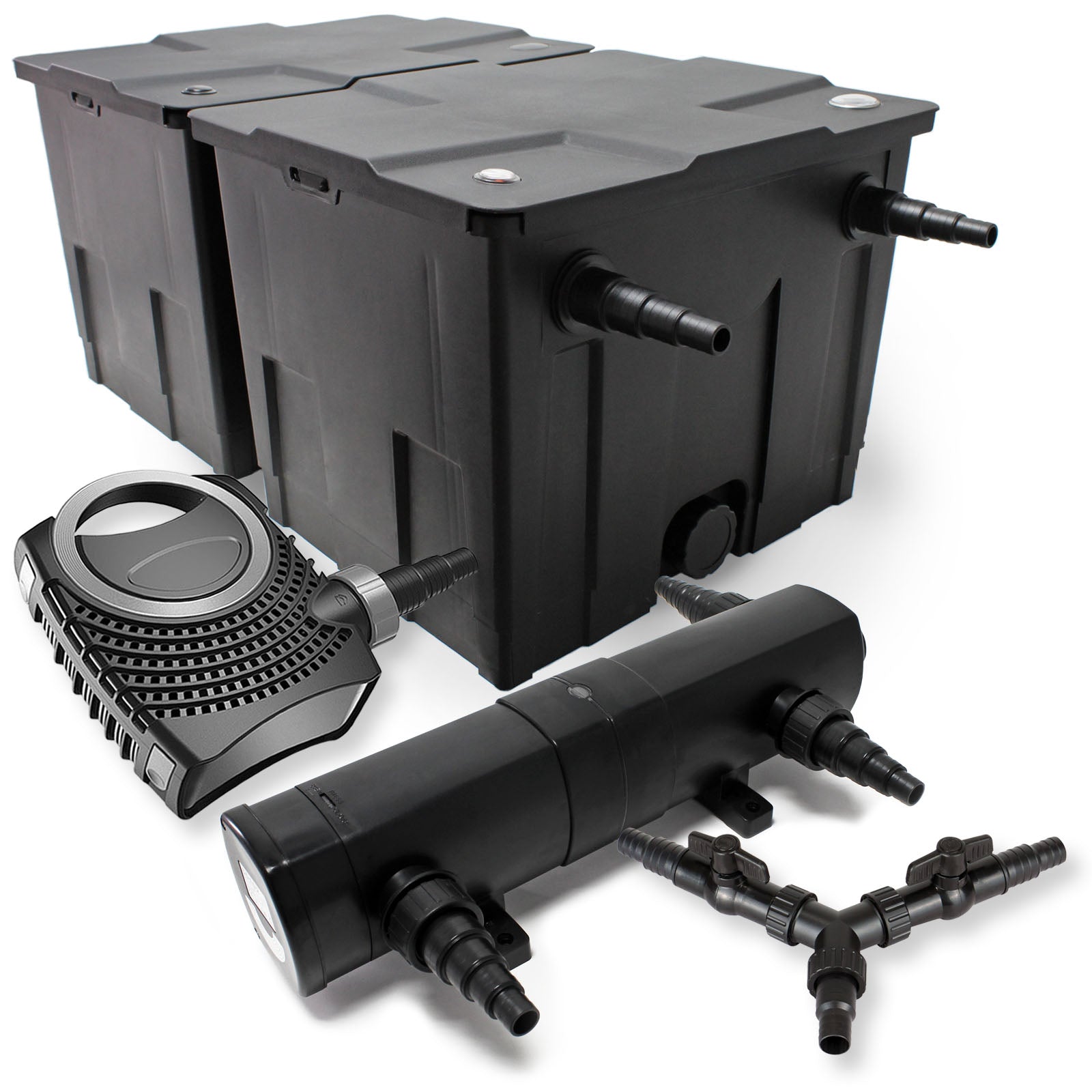 Set Filtro laghetto 60.000l Chiarificatore 18W Pompa NEO10000 80W