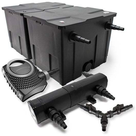 Set Filtro laghetto 60.000l Chiarificatore 18W Pompa NEO10000 80W