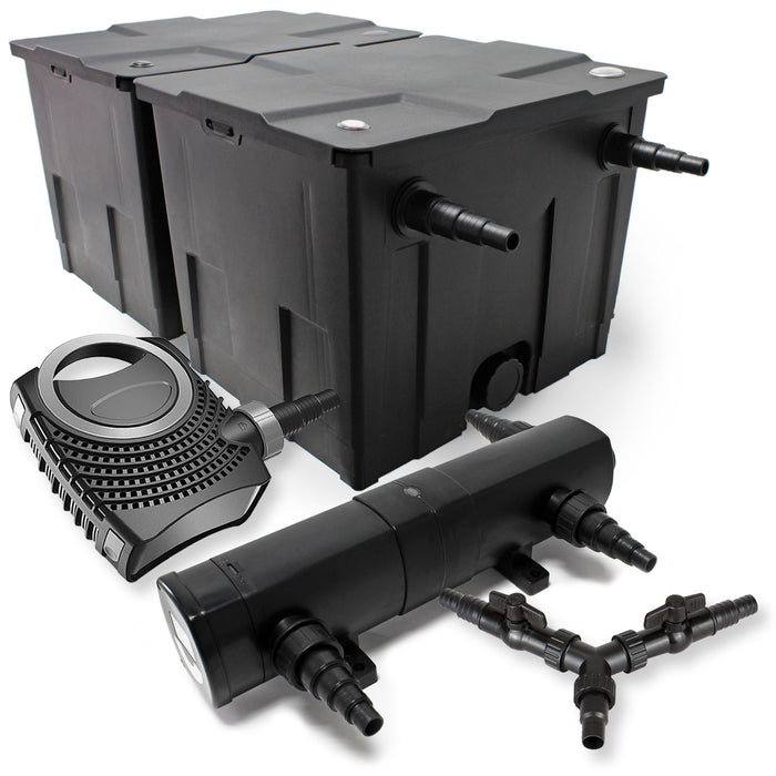 Set Filtro laghetto 60.000l Chiarificatore 18W Pompa NEO10000 80W