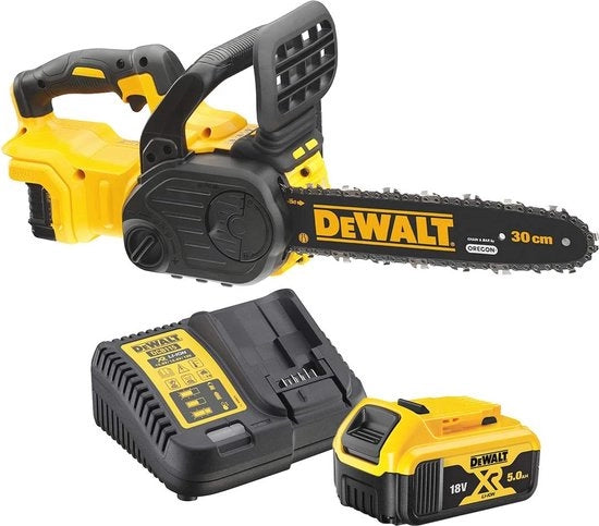 Cordless 18V Li-Ion Chainsaw con batteria 5Ah e caricabatterie - Troncatrice a catena ergonomica a batteria con alta velocità
