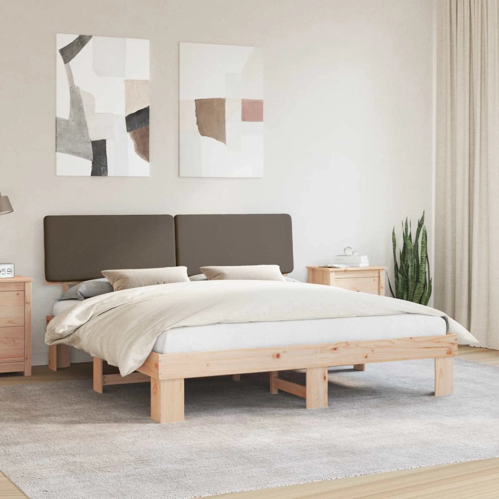 Letto con Testiera Rivestita Talpa 200 x 200 cm Pino massello