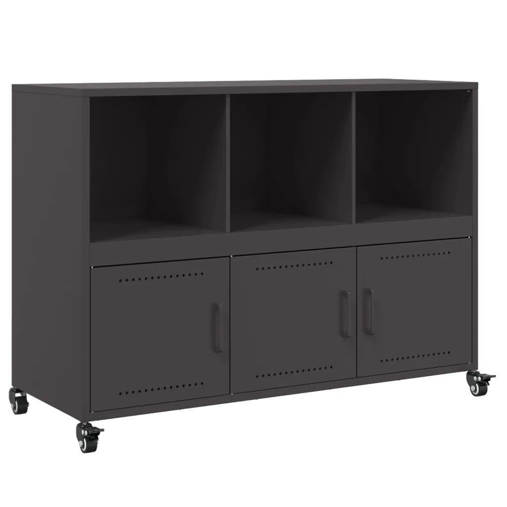 Credenza-Buffet-Armadio da cucina Nera 100,5x39x72 cm in Acciaio