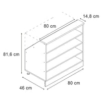 Vicco Mobile sottotetto Antracite 80 x 81.6 cm con 4 scomparti