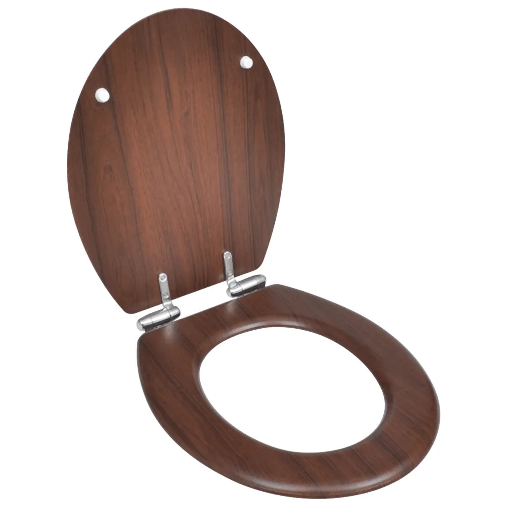 Sedile WC MDF Coperchio Chiusura Ammortizzata Semplice Marrone cod mxl 46418