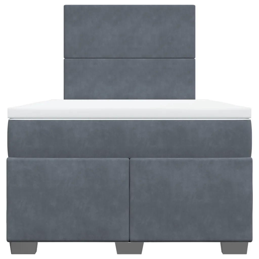Giroletto a Molle con Materasso Grigio Scuro 120x200 cm Velluto 3293177