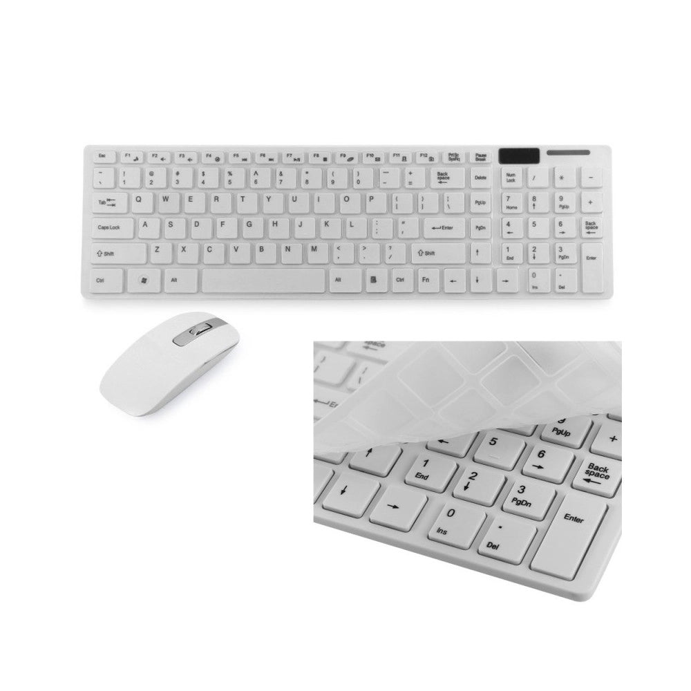 Trade Shop - Mini Tastiera Wireless 2.4ghz + Mouse Con Copri Tastiera Compatibile Con Tablet -
