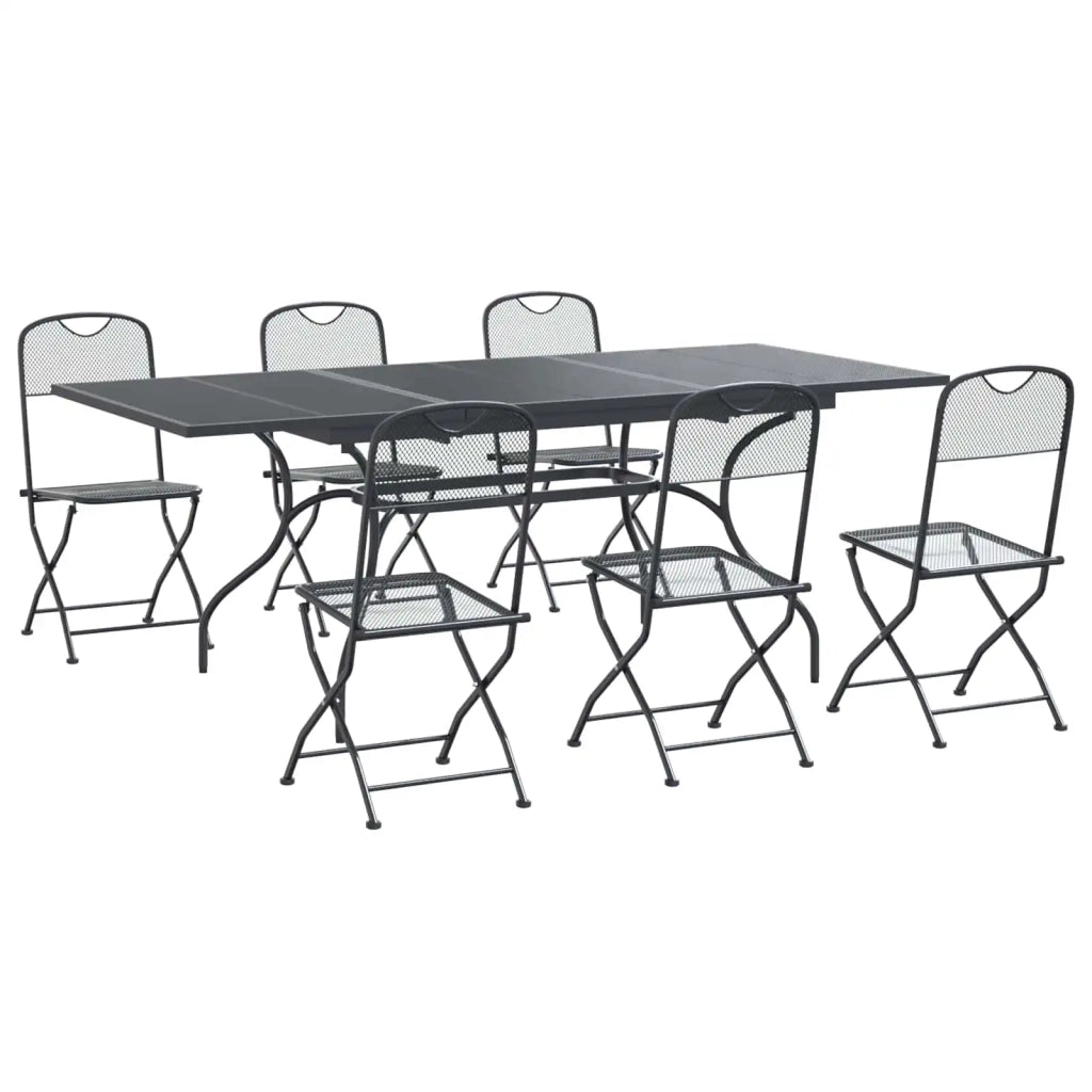 Set da Pranzo per Giardino 7 pcs Antracite 212 x 90 x 76 cm 3429146