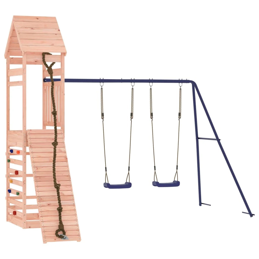 Altalena parco giochi da esterno scivolo altalena robusta giochi da giardino 316 x 257 x 264 cm legno massello di abete Douglas 02_0004778