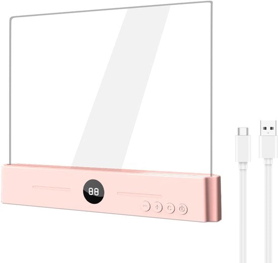Lampada da lettura portatile, ricaricabile, con LED trasparente, 3 colori e timer, illuminazione a parete regolabile, protezione per gli occhi, lampada da lettura per tablet portatile, adatta per uso in camera da letto, viaggio, studio.