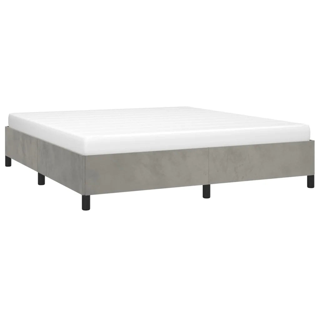 Giroletto senza Materasso Grigio Chiaro 180x200 cm Velluto 347336