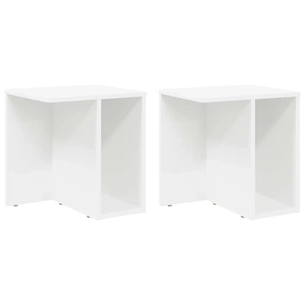 Tavolino 2 pcs Bianco 37 x 32 x 40 cm Legno multistrato 891081
