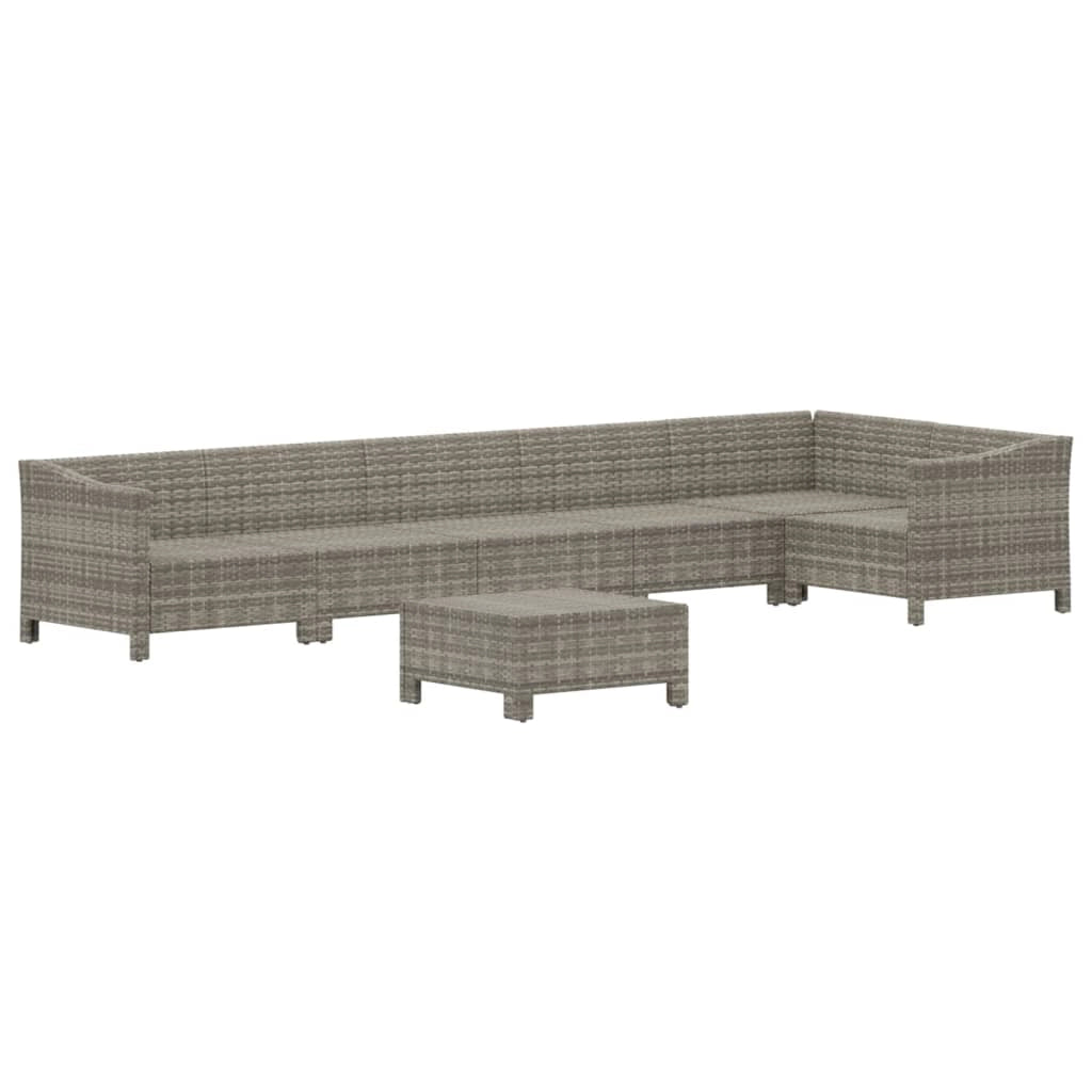 Set di mobili da giardino mobili da esterno 7 pezzi con cuscini resina intrecciata grigia 02_0017231