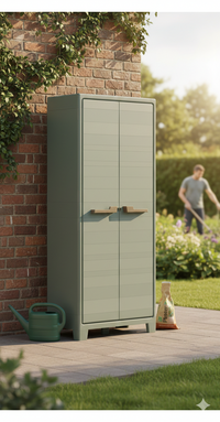 Armadio da Giardino 8 Ripiani 80x44x182 cm Keter Planet Outdoor Multispace Grigio e Verde