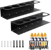 Sistema di supporto per spray 2 pezzi per officina, 3 pollici supporto per spray in acciaio di carbonio con 5 fori, supporto versatile per flaconi spray, organizzatore per elettroutensili