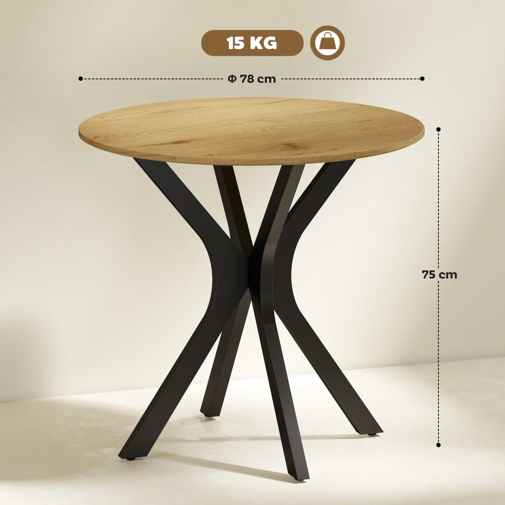 Tavolo da pranzo rotondo ¨C zephmum ¨C legno naturale 78x78x75
