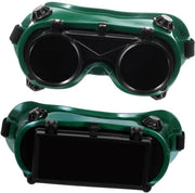 Lasbrille Opklapbare con 2 pezzi - Visiera in plastica - Protezione per gli occhi - Materiali resistenti - Montatura comoda - Visiera con protezione verde