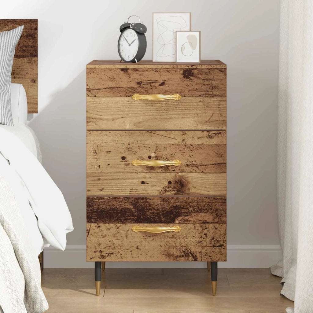 Armadio da Notte con cassetto Legno vecchio 40 x 40 x 66 cm 882098
