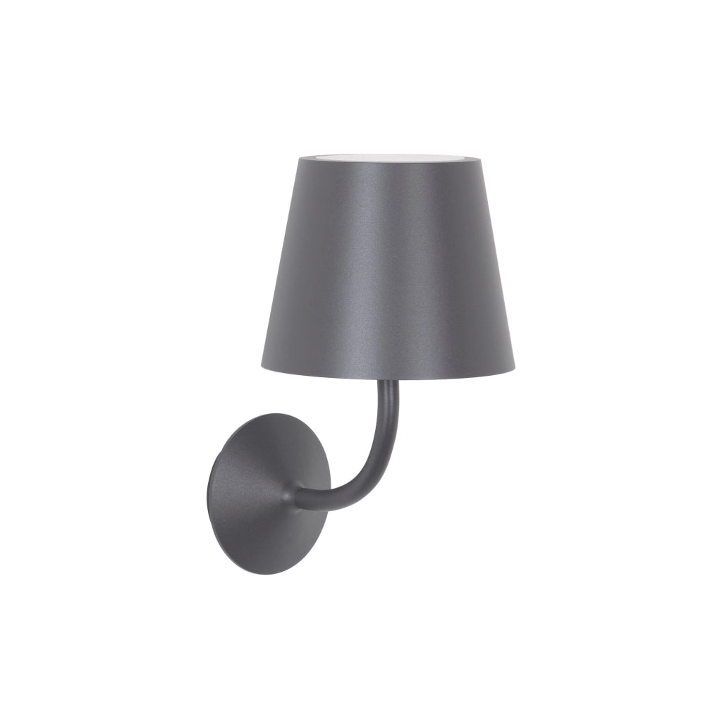 Zafferano Poldina 230V Lampada da parete per esterni in alluminio pressofuso Grigio scuro con diffusore in policarbonato trasparente IP54 E27