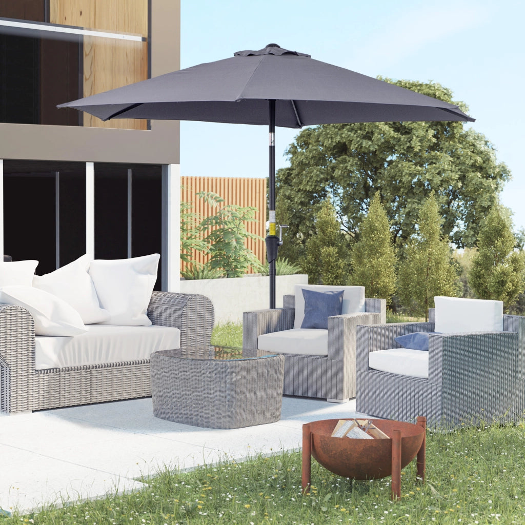 Parasole inclinabile da giardino balcone terrazza ¨C zephmum ¨C grigio alluminio ?2,6x2,35H m