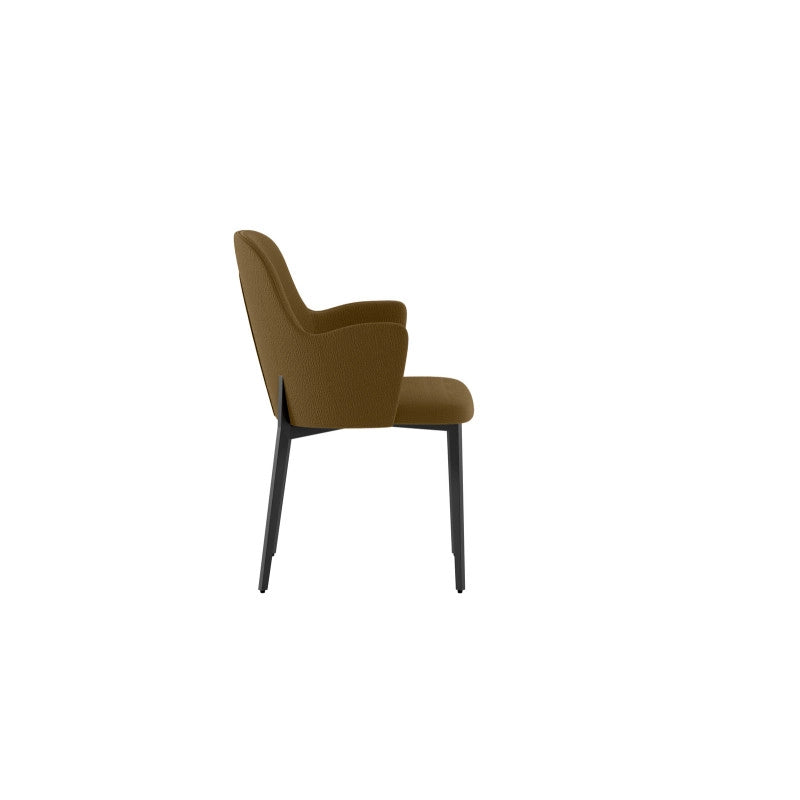 Sedia rivestita in tessuto easy-clean Gambe in metallo verniciato Nero Sophia 53.5cm X 62.5cm H 80cm Stones